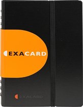 5x Exactive Visitekaarthouder met uitneembare tassen Exacard - 120 kaarten - 20x14,5cm, Zwart