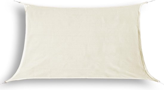 Schaduwdoek Waterdoorlatend 2x3,5 m - zonnedoek Creme bol.com