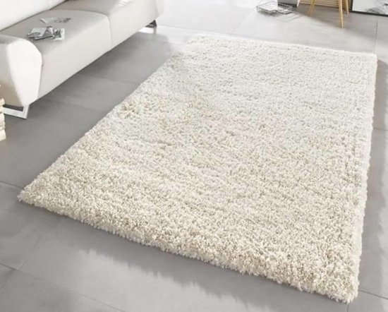 peper kralen Kroniek Hoogpolig tapijt gebroken wit 60 mm - 120 x 170 cm | bol.com