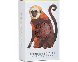 The Konjac Sponge Company - Rainforest Monkey Mini Face Puff Red French Clay - UpNature - Konjac Spons
