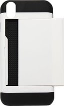 ADEL Kunststof Back Cover Hardcase Hoesje Geschikt voor iPhone XS/ X - Pasjeshouder Wit