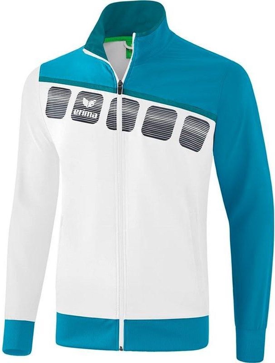 Erima 5-C Trainingsvest - Wit / Oriental Blue / Colonial Blue | Maat: XL