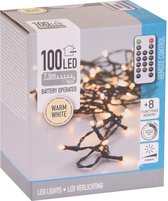 Kerstboomverlichting - Op afstandsbediening - warm wit - 100 lampjes - Voor binnen en buiten