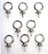 16 Cap Hangers met Pin - 4mm Cap & Pin, 6mm Ring - Zilverkleurig