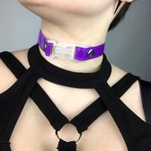 Jane Nevermore Choker Reflective Clear Buckle Paars