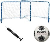 Voetbaldoel met net 78 x 56 cm / inclusief voetbal en ballenpomp - goals voor buiten