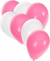 30x ballons blanc et rose clair - 27 cm - décoration blanc / rose clair