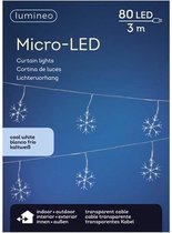 Kerstverlichting sneeuwvlokjes LED lichtsnoer 300 cm - Kerstversiering/kerstdecoratie kerstlampjes