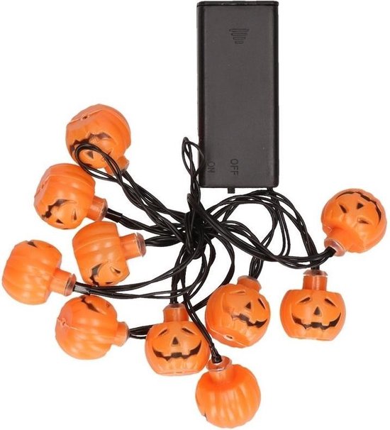 Doornen automaat Herrie Pompoen LED verlichting slinger 10 stuks 140 cm - Halloween... | bol.com
