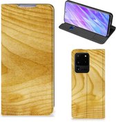 Geschikt voor Samsung Galaxy S20 Ultra Book Wallet Case Licht Hout
