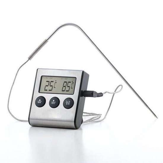 Excellent Houseware vleesthermometer - digitaal - 1m snoer met prikker - BBQ thermometer