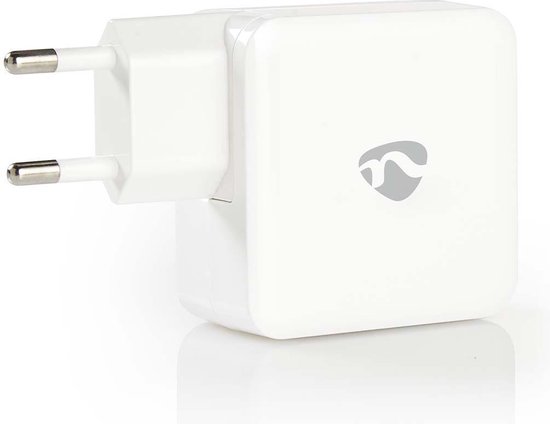 Nedis thuislader met 1 USB-C en 1 USB-A poort - Smart IC - 4,8A / wit - Nedis