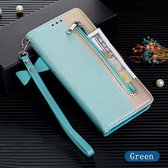 P.C.K. Hoesje/Boekhoesje luxe lichtblauw met rose geschikt voor Samsung Galaxy A70