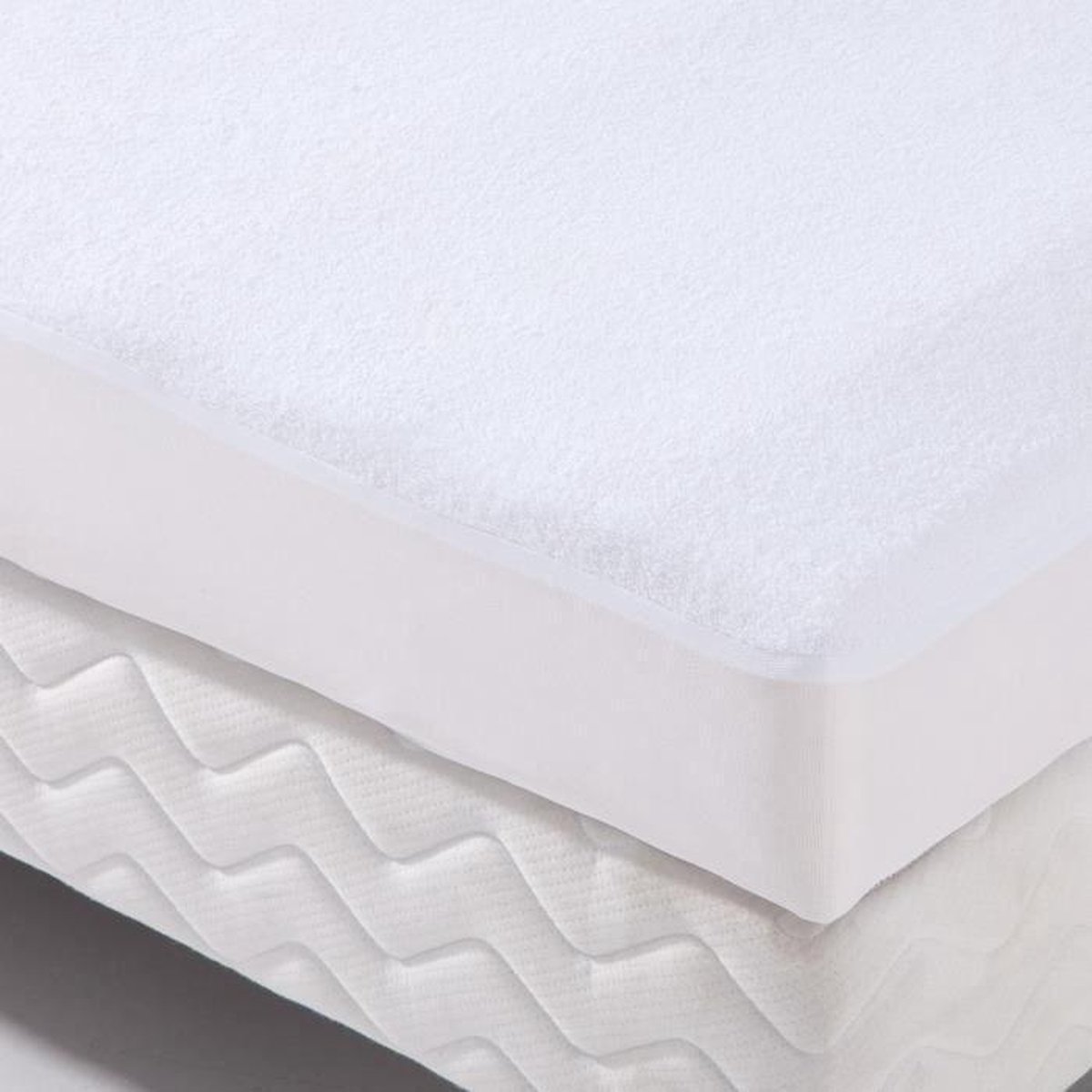 Bescherming beddengoed waterdichte hoes Transalese 100% katoenen spons 80x190 cm wit