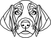 Labrador Geometrisch Hout 50 x 66 cm Black - Honden - Wanddecoratie
