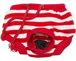 Loopsheidbroekje - rood gestreept - maat M-Animal King