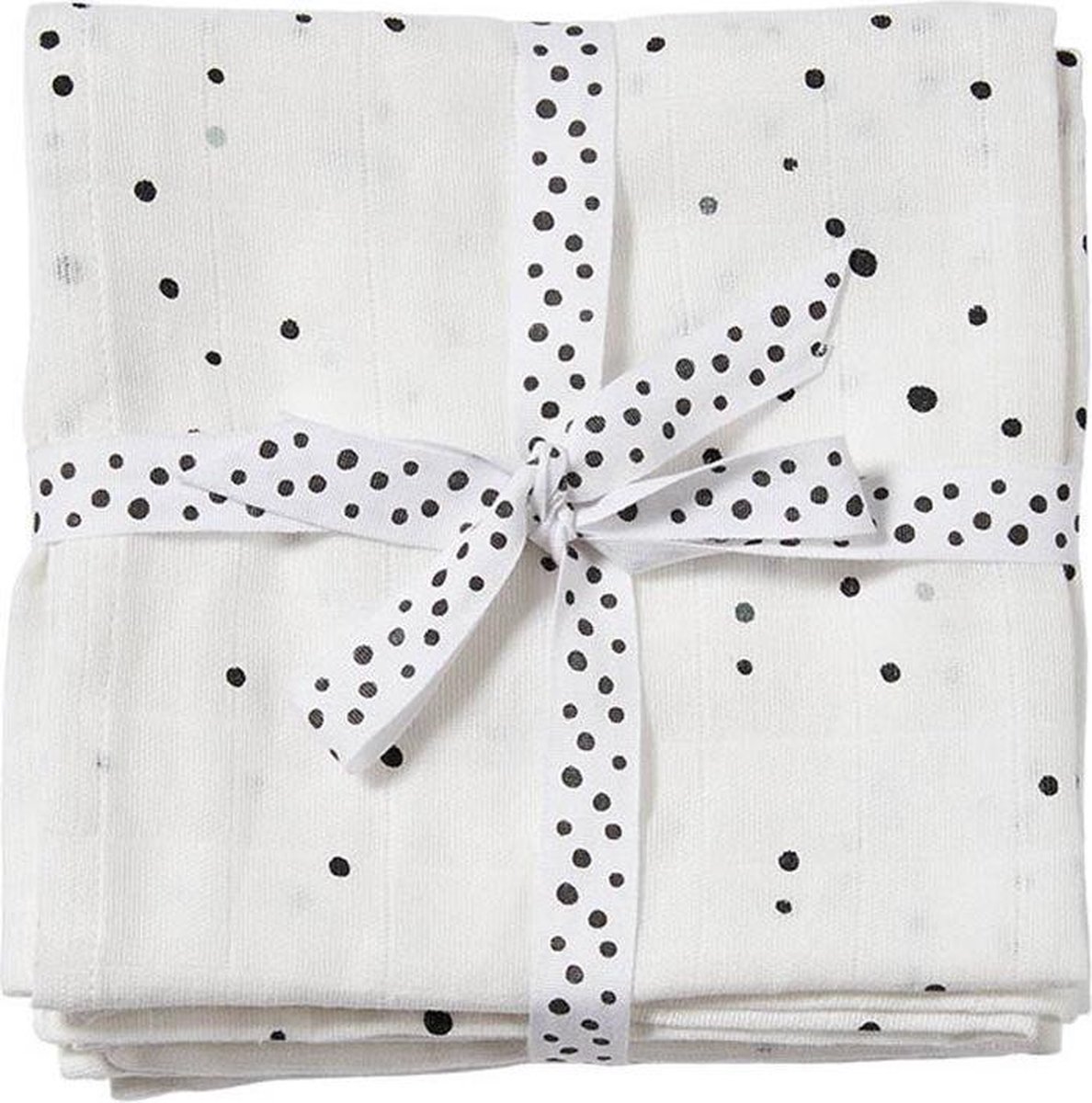 Hydrofiele doeken XL set van twee dreamy dots - black-white