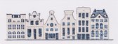 Thea Gouverneur - Borduurpakket met telpatroon - 552A - Voorgesorteerde DMC Garens - Delfts Blauwe Huisjes - Aida - 27 cm x 11 cm - DIY Kit