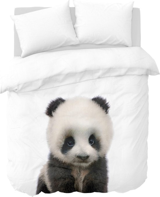 Y-NOT - Baby Panda - Dekbedovertrek - Katoen Tweepersoons - 200x200/220 cm - Wit | bol.com