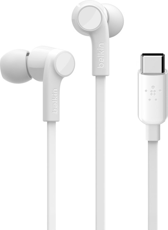 Belkin ROCKSTAR™ in-ear oordopjes met USB-C connector - Wit | bol.com