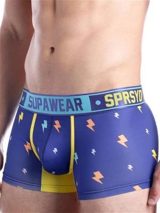 Supawear Sprint Trunk Blue Lightning - MAAT M - Heren Ondergoed - Boxershort voor Man - Mannen Boxershort