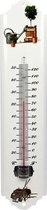 Thermometer voor tuin / buiten van metaal 30 cm - wit - buitenthermometers / temperatuurmeters