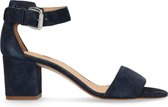 Manfield - Dames - Donkerblauwe sandalen met hak - Maat 36