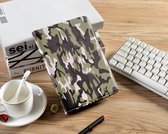 P.C.K. Hoesje/Boekhoesje/Bookcover/Bookcase/Book draaibaar Camouflage print geschikt voor Samsung Galaxy TAB A T590 10.5 INCH (2018) MET PEN EN GLASFOLIE