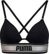Puma - Dames - Long Line Padded Bralette Wit Koper - Zwart - L