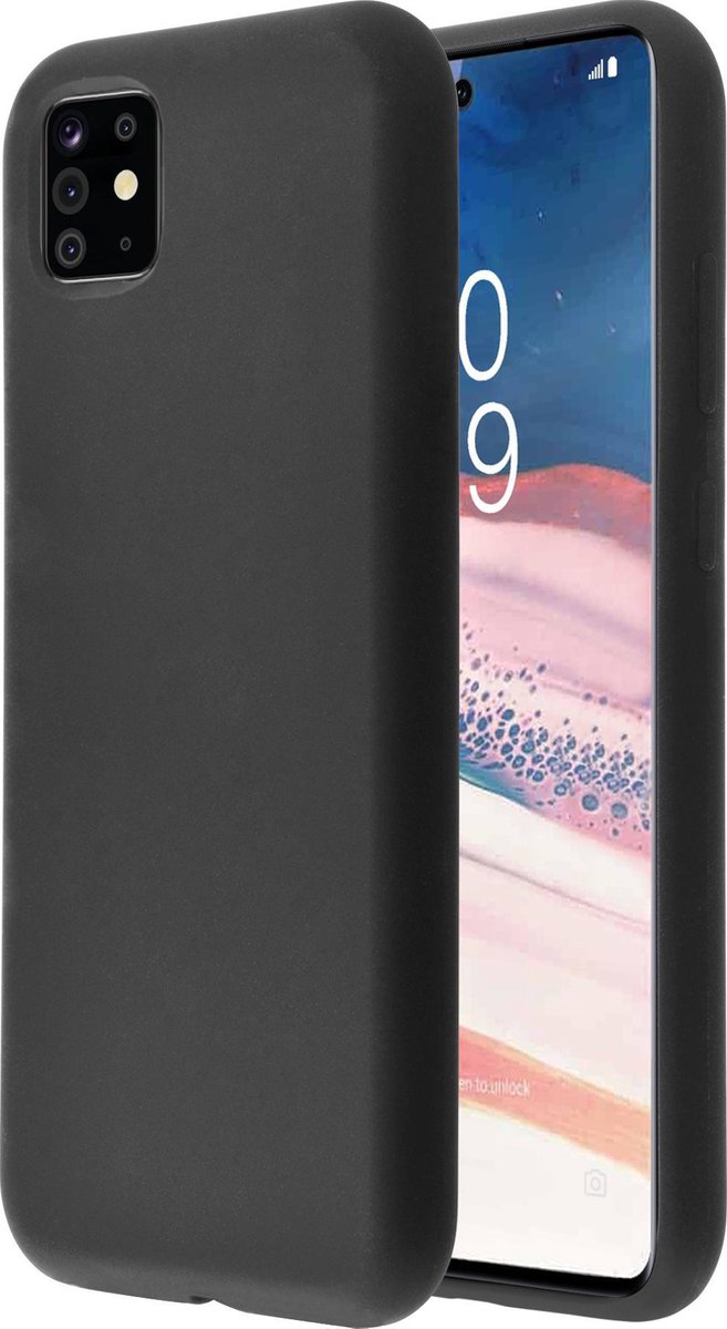 Azuri Samsung Galaxy Note 10 Lite hoesje - Siliconen backcover - Zwart