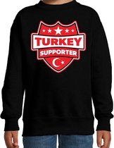 Turkije / Turkey schild supporter sweater zwart voor kinderen 7-8 jaar (122/128)