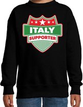 Italie  / Italy schild supporter sweater zwart voor kinderen 5-6 jaar (110/116)