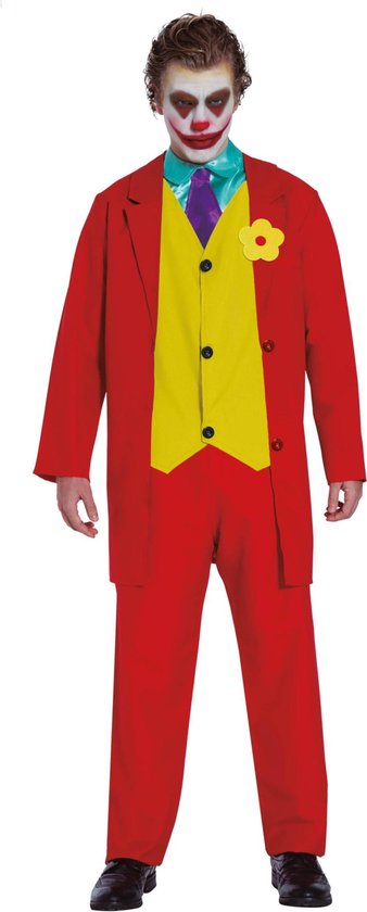 FIESTAS GUIRCA, S.L. - Rode gestoorde joker clown kostuum voor volwassenen - Volwassenen kostuums