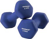 Nancy's Dumbbells Set - 2.5 kg per Dumbell - Blauwe Dumbells - Gewichten en Halters - 2 Stuks