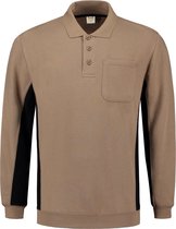 Tricorp polosweater Bi-Color - Workwear - 302001 - khaki-zwart - maat 5XL