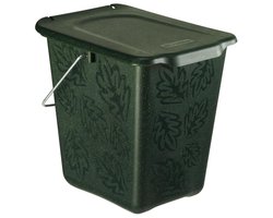Rotho Greenline compostemmer - GFT afvalbak 7L - BPA vrij - zwart met patroon