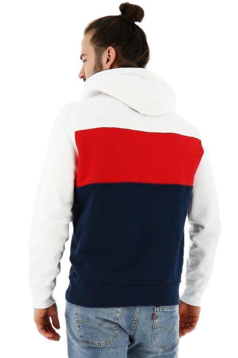 Rechtsaf Gooi Nieuwe aankomst Levi's hoodie logo sweater regular fit rood-wit-blauw., maat L | bol.com
