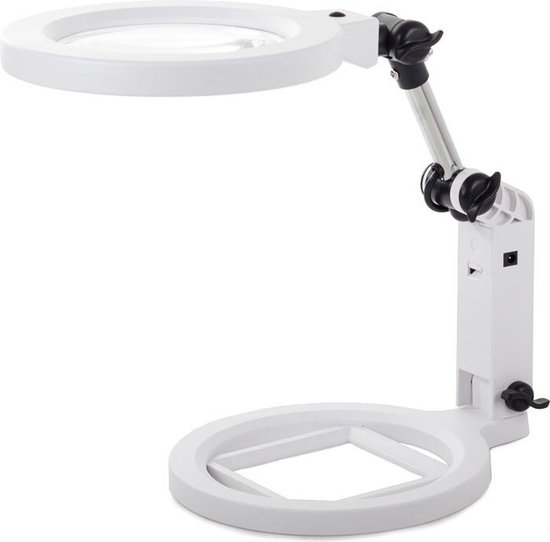 Multifunctionele Staande Loeplamp - Loep Lamp Met LED Verlichting - 1,5/5x  Vergroting... | bol.com