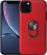 iPhone cover met afneembare vingerstandaard voor iPhone 11 Pro - Rood