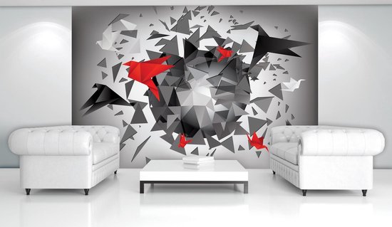 Explosion Birds Abstract Photo Wallcovering