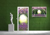 Flowers Purple Forest Light Beam Nature Photo Wallcovering