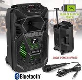 Bluetooth speaker - Fenton FPC8T - 100W party speaker / karaoke set met Bluetooth, mp3 speler, microfoon en LED verlichting