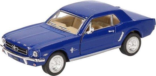 Vernederen Lucky Vlucht Modelauto Ford Mustang 1964 blauw 13 cm - speelgoed auto schaalmodel |  bol.com