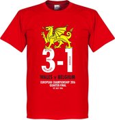 Wales - België 3-1 Euro 2016 T-Shirt - M