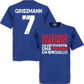 Atletico Madrid Motto Griezmann 7 T-Shirt - Blauw - XL