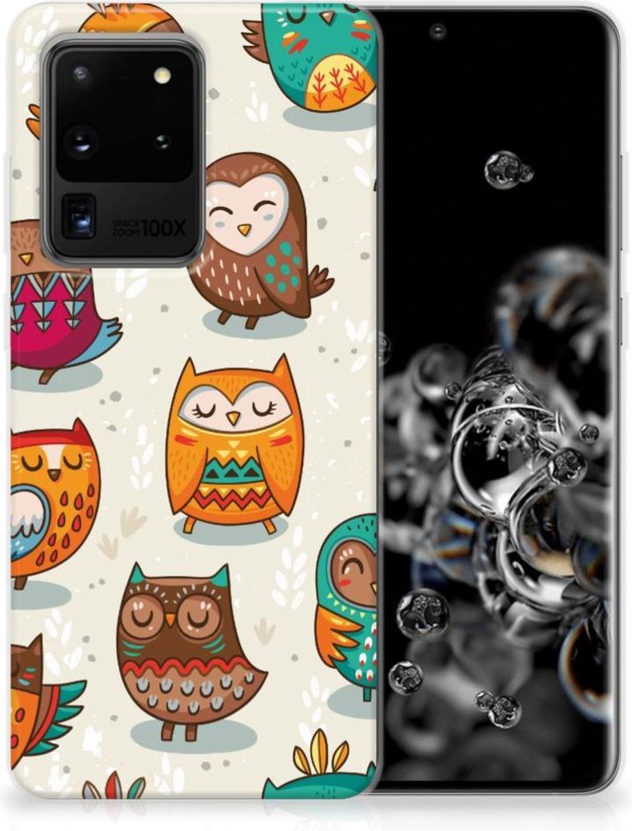 Samsung Galaxy S20 Ultra TPU Hoesje Vrolijke Uilen