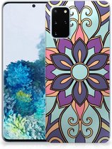 Back Cover Geschikt voor Samsung S20 Plus TPU Siliconen Hoesje Purple Flower