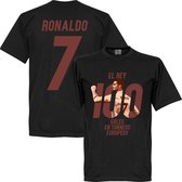 Ronaldo 100 Goals El Rey T-Shirt - Zwart - XXL