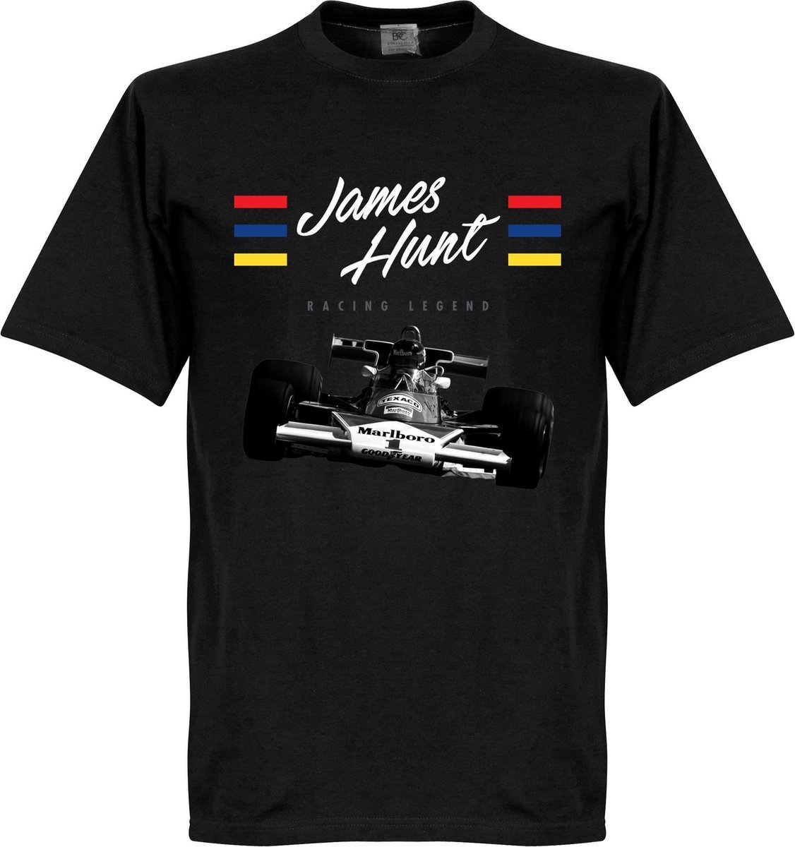 James Hunt T-Shirt - Zwart  - XL