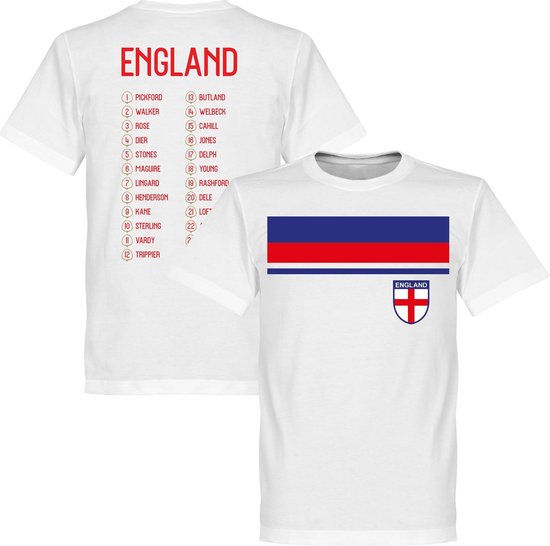 Engeland WK 2018 Squad T-Shirt - Wit - S
